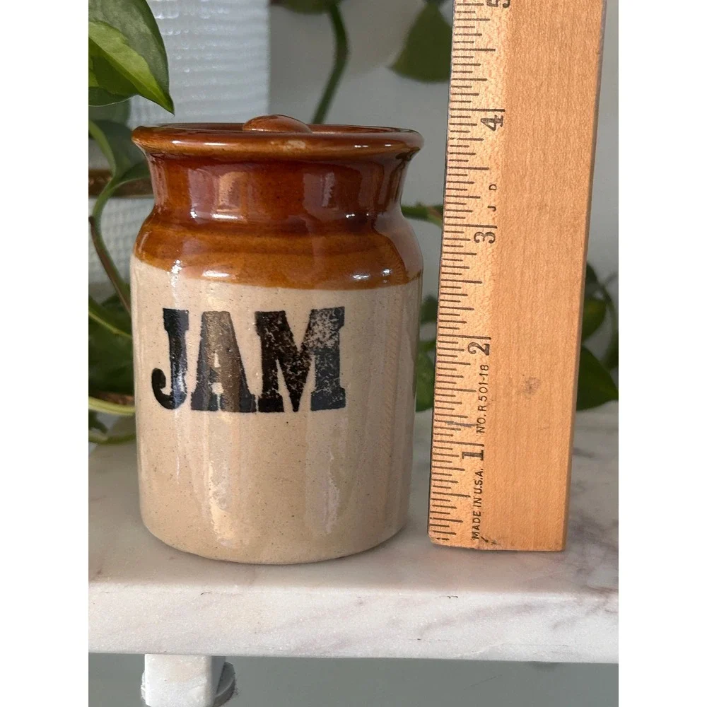 Pearsons of Chesterfield Vintage Stoneware Jam Jar Lidded Crock Made in England